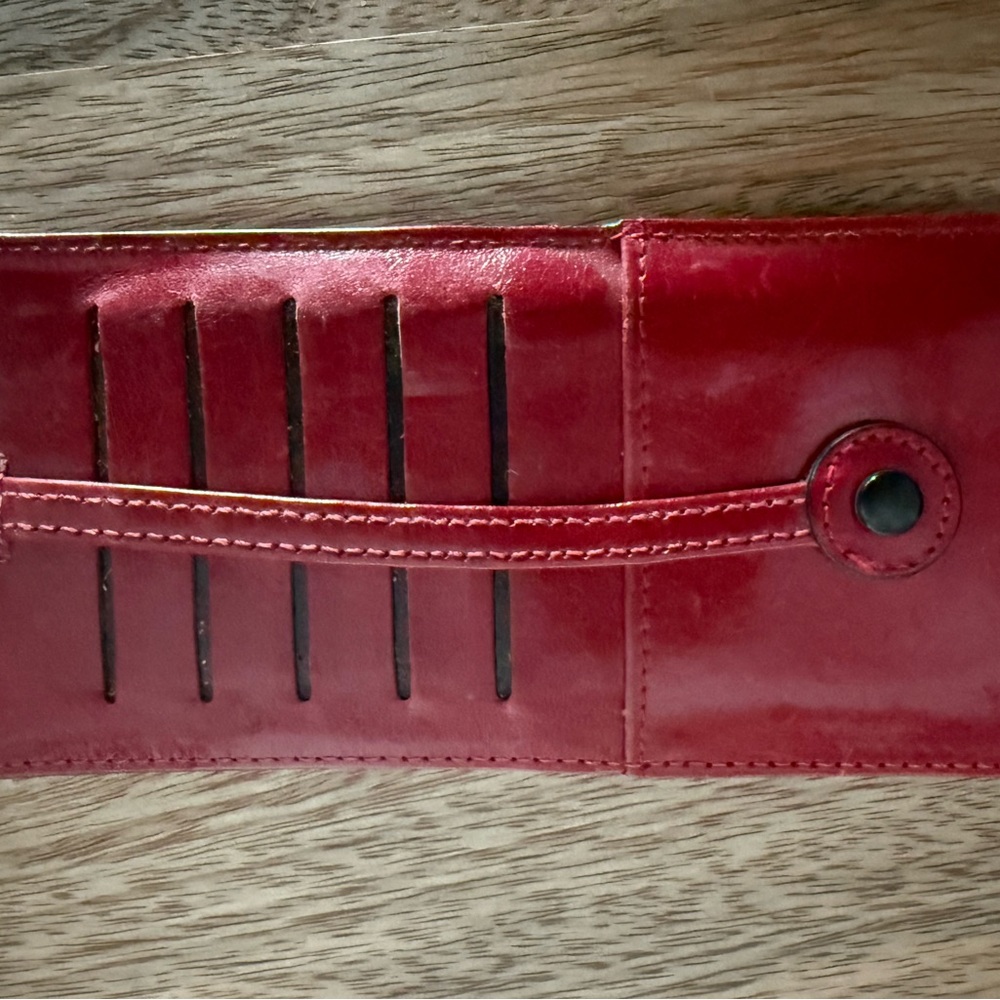 Red Leather Card Wallet - Picture 2 of 2